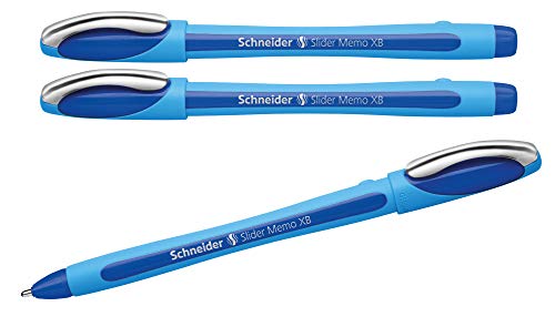 Schneider Schreibgeräte Kugelschreiber Slider Memo XB, Kappenmodell, blau (3X blau) von Schneider