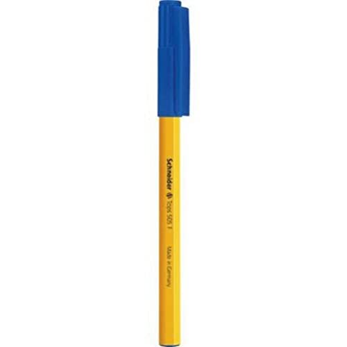 Schneider Schreibgeräte Kugelschreiber Tops 505, Kappenmodell, F, blau, Farbe des Schaftes: gelb Schneider Schreibgeräte Kugelschreiber Tops 505, Kappenmodell, F, blau, Farbe des Schaftes: gelb von Schneider