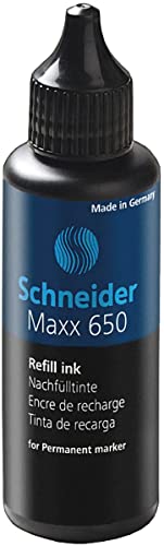 Schneider Schreibgeräte Nachfüllflasche Maxx 650, für Permanent-Marker 230, 233, 280, 50 ml, schwarz, 165001 von Schneider