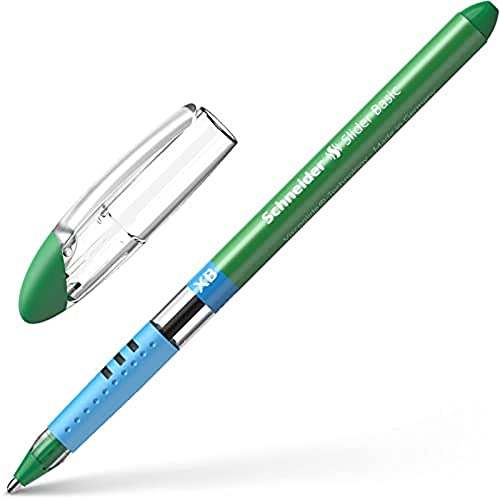 Schneider Slider Basic XB Stick Ballpoint Pen Extra grün – Kugelschreiber (Stick Ballpoint Pen, grün, grün, transparent, extra, Gummi, Edelstahl) von Schneider