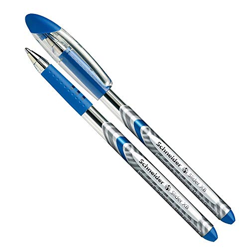 Schneider Slider Basic blau 5pièce (S) – Kugelschreiber (blau, Mehrfarbig, 1,4 mm, 5 Stück (S)) von Schneider