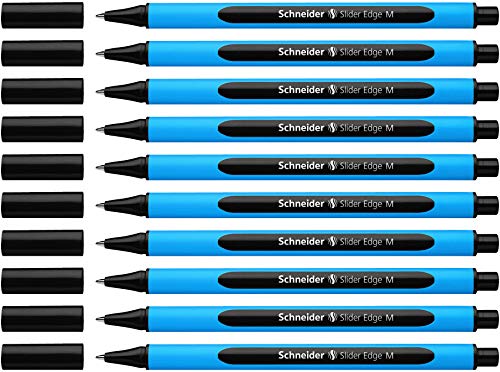 Schneider Slider Edge M Kugelschreiber (Strichstärke: M, dokumentenecht, Dreikant-Stift) 10er Packung schwarz von Schneider