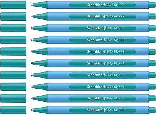 Schneider 152234 Slider Edge Pastell XB Kugelschreiber (Dreikant-Stifte mit Strichbreite XB) 10 Stück ocean, 12 Stück (1er Pack) von Schneider