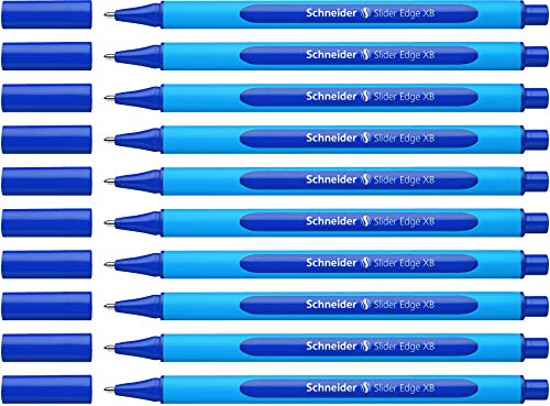 Schneider 152203 Slider Edge XB Kugelschreiber (Strichstärke: XB, dokumentenecht, Dreikant-Stift) 10er Packung blau von Schneider