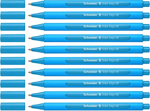 Schneider 152210 Slider Edge XB Kugelschreiber (Strichstärke: XB, dokumentenecht, Dreikant-Stift) 10er Packung, hellblau von Schneider