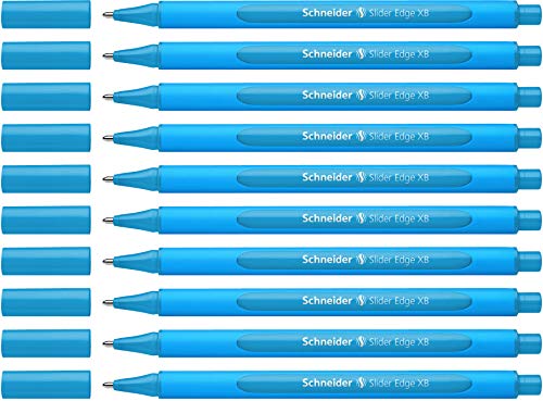 Schneider 152210 Slider Edge XB Kugelschreiber (Strichstärke: XB, dokumentenecht, Dreikant-Stift) 10er Packung, hellblau von Schneider