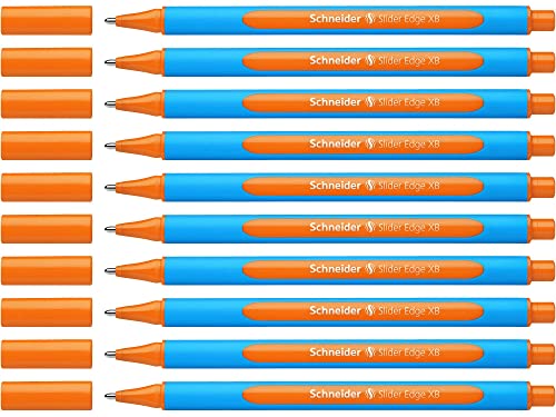 Schneider Slider Edge XB Kugelschreiber (Strichstärke: XB, dokumentenecht, Dreikant-Stift) 10er Packung orange von Schneider