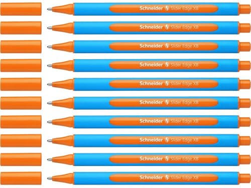 Schneider Slider Edge XB Kugelschreiber (Strichstärke: XB, dokumentenecht, Dreikant-Stift) 10er Packung orange von Schneider