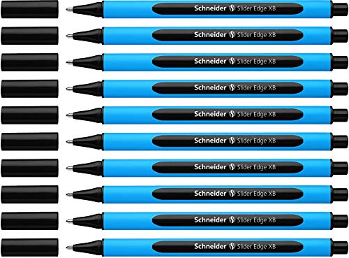 Schneider 152201 Slider Edge XB Kugelschreiber (Strichstärke: XB, dokumentenecht, Dreikant-Stift) 10er Packung schwarz von Schneider