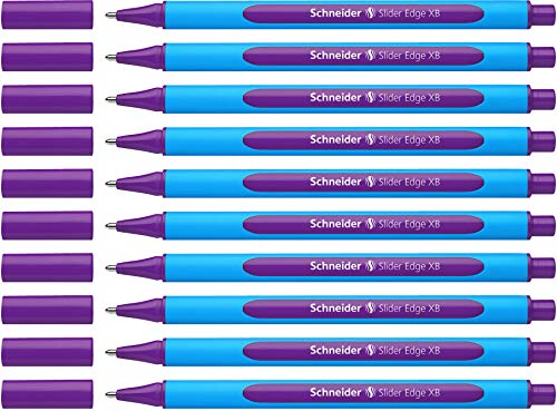 Schneider 152208 Slider Edge XB Kugelschreiber (Strichstärke: XB, dokumentenecht, Dreikant-Stift) 10er Packung, violett von Schneider