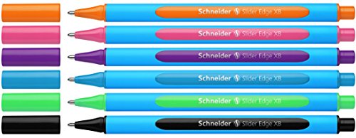 Schneider 152276 Slider Edge XB Kugelschreiber (Dreikant-Stifte mit Strichbreite XB) 6 Stück, sortiert von Schneider