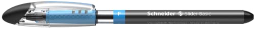 Schneider 151001 Slider Basic Kugelschreiber (Kappenmodell mit Soft-Grip-Zone, Strichstärke F=Feinstrich) 1er Packung, schwarz Schneider 151001 Slider Basic Kugelschreiber (Kappenmodell mit Soft-Grip-Zone, Strichstärke F=Feinstrich) 1er Packung, schwarz von Schneider