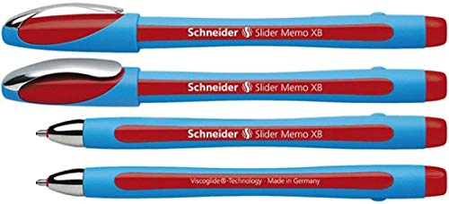 Schneider Slider Memo XB Kugelschreiber (mit Kappe, Strichstärke: XB) rot von Schneider Schreibgeräte