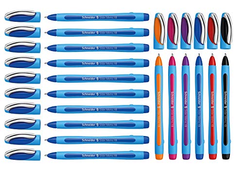 Schneider Slider Memo XB Kugelschreiber 10er Packung (10 + 6er (blau + Sortiert)) von Schneider