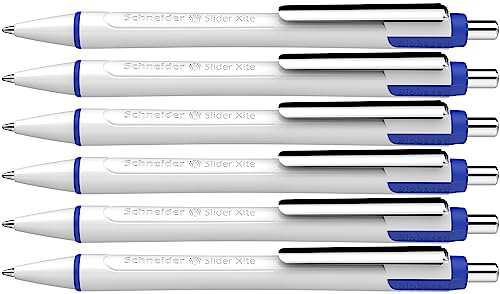 Schneider 133286 Slider Xite Kugelschreiber (Schreibfarbe: blau, Strichstärke XB, dokumentenechte Mine) 6 Stück blau, 6er von Schneider