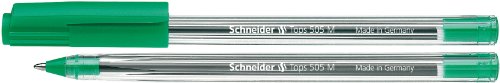 Schneider Tops 505 Kugelschreiber (Clipkappe, Edelstahlspitze, M) 50er Packung grün von Schneider