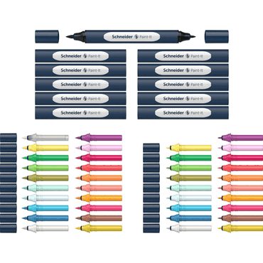 Schneider Twinmarker Paint-It 040 brush+round Set V1 52 Teile sortiert Schneider Twinmarker Paint-It 040 brush+round Set V1 52 Teile sortiert von Schneider
