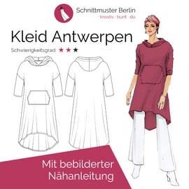 Hoodiekleid Antwerpen Hoodiekleid Antwerpen von Schnittmuster Berlin