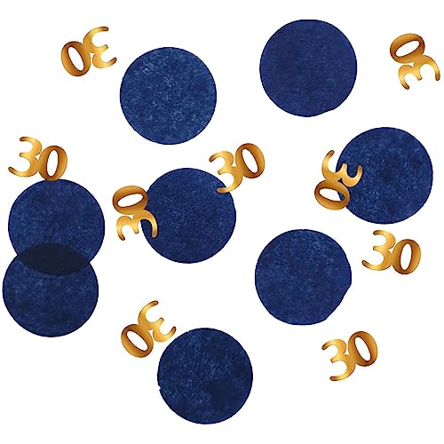 Konfetti Zahlen Blau/Gold Geburtstag Party Hochzeit Feier Tischkonfetti (Zahl 30) von Schnooridoo