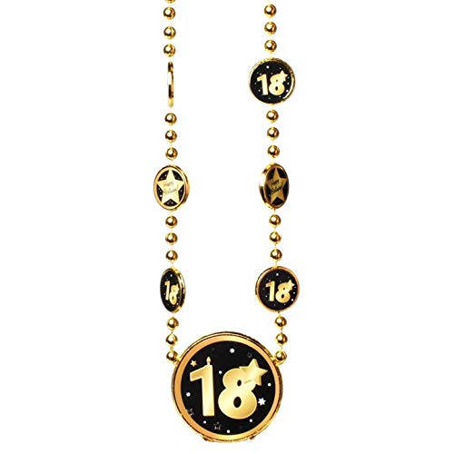 Schnooridoo 18. Geburtstag Party Zubehör 22 Sorten Konfetti Luftschlangen Ballons Banner Servietten (Kette "18", schwarz/gold) von Schnooridoo