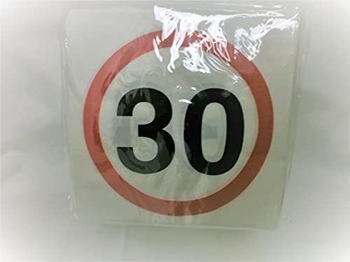 Schnooridoo 30. Geburtstag Party Zubehör 12 Sorten Konfetti Luftschlangen Ballons Banner Servietten (Servietten "30", 20-tlg. rot/weiss) von Schnooridoo