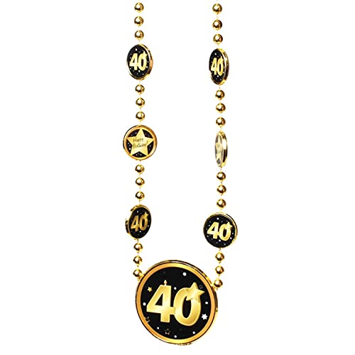 Schnooridoo 40. Geburtstag Party Zubehör 31 Sorten Konfetti Luftschlangen Ballons Banner Servietten (Kette "40", schwarz/gold) von Schnooridoo