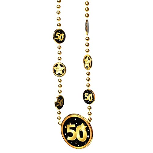 Schnooridoo 50. Geburtstag Party Zubehör 37 Sorten Konfetti Luftschlangen Ballons Banner Servietten (Kette "50", schwarz/gold) von Schnooridoo