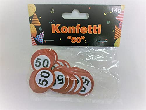 Schnooridoo 50. Geburtstag Party Zubehör 37 Sorten Konfetti Luftschlangen Ballons Banner Servietten (Konfetti 50", Verkehrsschild, 14g) von Schnooridoo