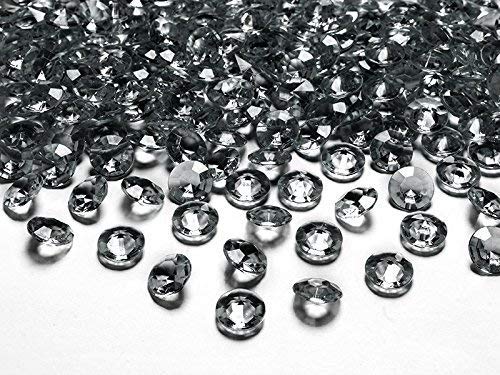 Schnooridoo 500 Diamanten grau/dunkelgrau 10mm Tischdekoration Streuartikel Hochzeit Taufe Konfirmation Event Deko von Schnooridoo