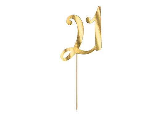 Cake Topper Kuchen Dekorieren Torten Deko Hochzeit Geburtstag (Zahl 21 gold) von Hafeehoo