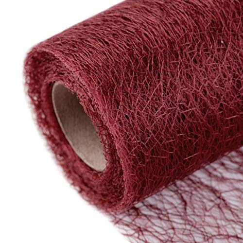 Schnoschi Dekostoff Bordeaux, Rolle 9 m x 30 cm, Tischläufer, Dekonetz, Tischband, Netzstoff, Textil-Netzgewebe von Schnoschi