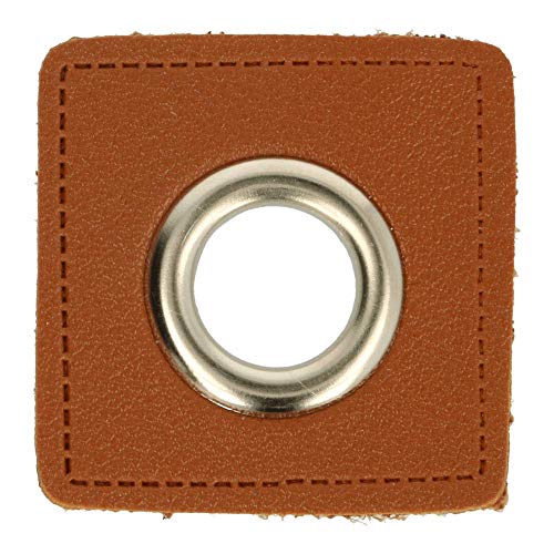 Schnuckidu Kunstleder Ösen I Ösen Patches für Kordeln I Leder Ösen Quadrat in Braun I 11mm Silber I 10 Stück in Einer Packung I Alternative zu Echtleder Schnuckidu Kunstleder Ösen I Ösen Patches für Kordeln I Leder Ösen Quadrat in Braun I 11mm Silber I 10 Stück in Einer Packung I Alternative zu Echtleder von Schnuckidu