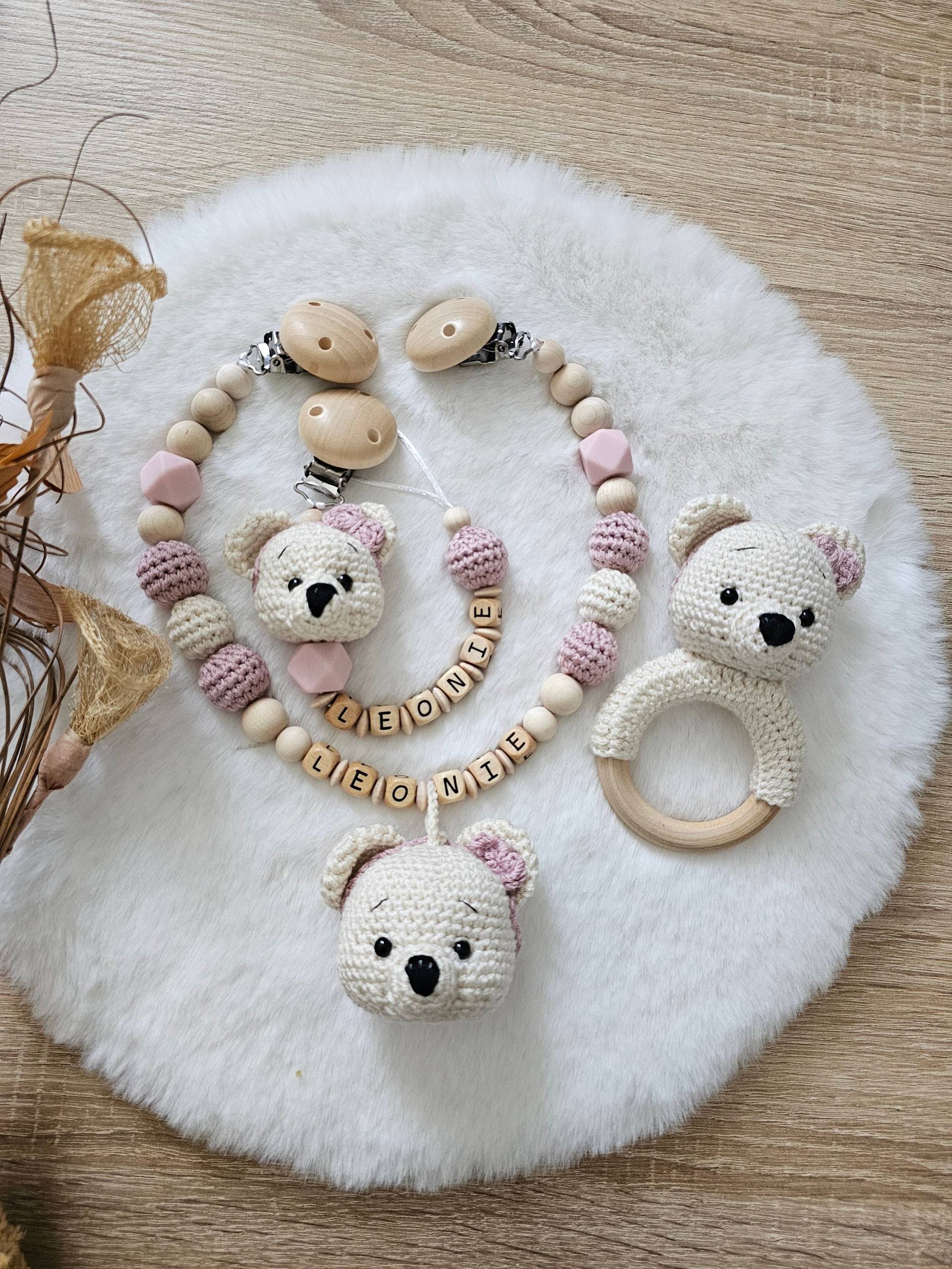 Babygeschenke Set|Personalisierte Schnullerkette|Kinderwagenkette | Greifring |Babyshower Geschenkset Zur Geburt Babygeschenke Set|Personalisierte Schnullerkette|Kinderwagenkette | Greifring |Babyshower Geschenkset Zur Geburt von SchnullerkettenHaSi