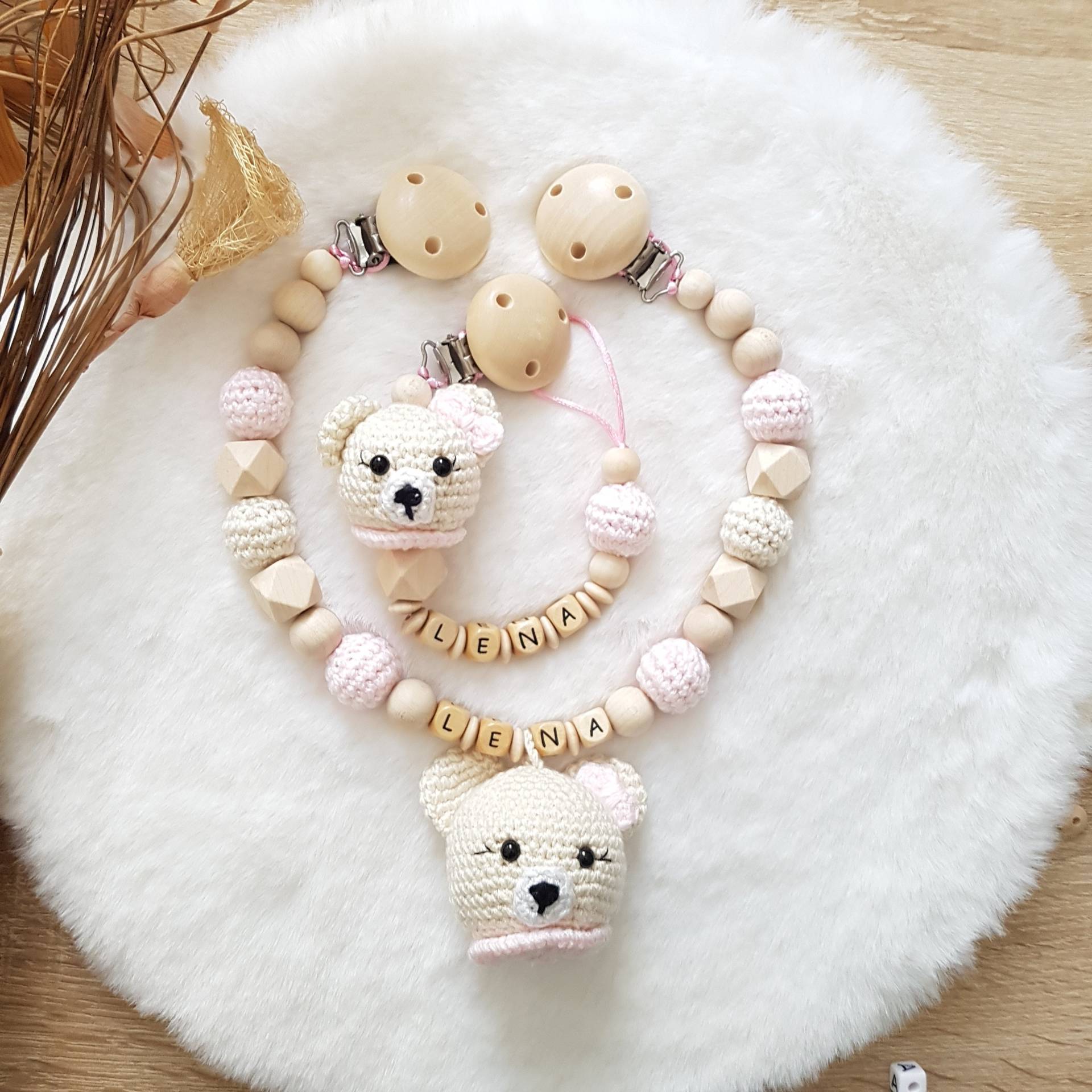 Personalisierte Schnullerkette | Kinderwagenkette Mit Namen Unisex Bär Personalisierte Schnullerkette | Kinderwagenkette Mit Namen Unisex Bär von SchnullerkettenHaSi