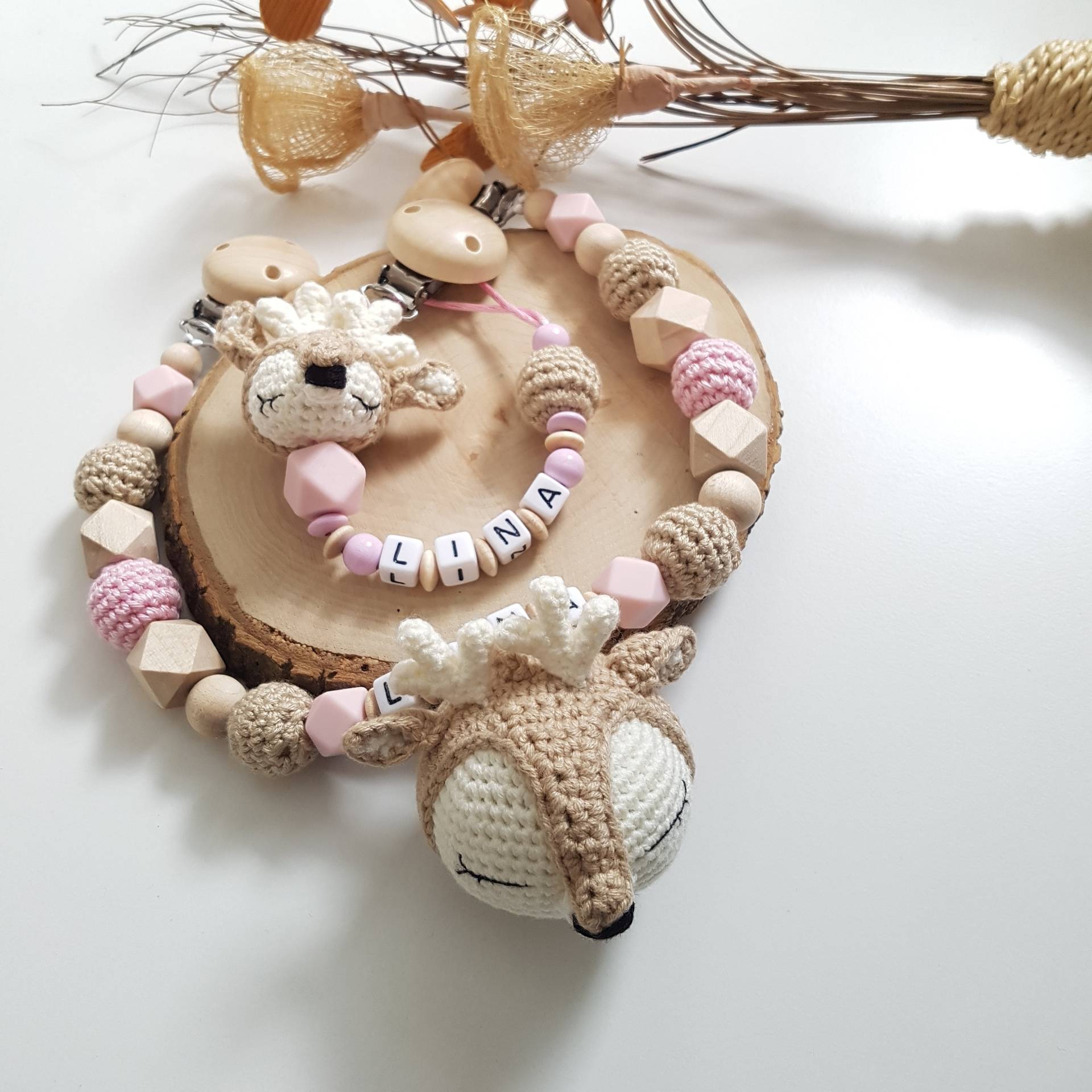 Rehkitz Kinderwagenkette Schnullerkette Mit Namen Rehkitz Kinderwagenkette Schnullerkette Mit Namen von SchnullerkettenHaSi