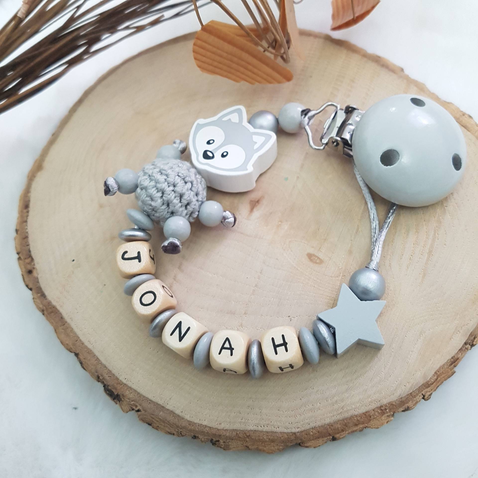Schnullerkette Fuchs Personalisiert, Schnullerkette Junge, Babygeschenke Zur Geburt Schnullerkette Fuchs Personalisiert, Schnullerkette Junge, Babygeschenke Zur Geburt von SchnullerkettenHaSi