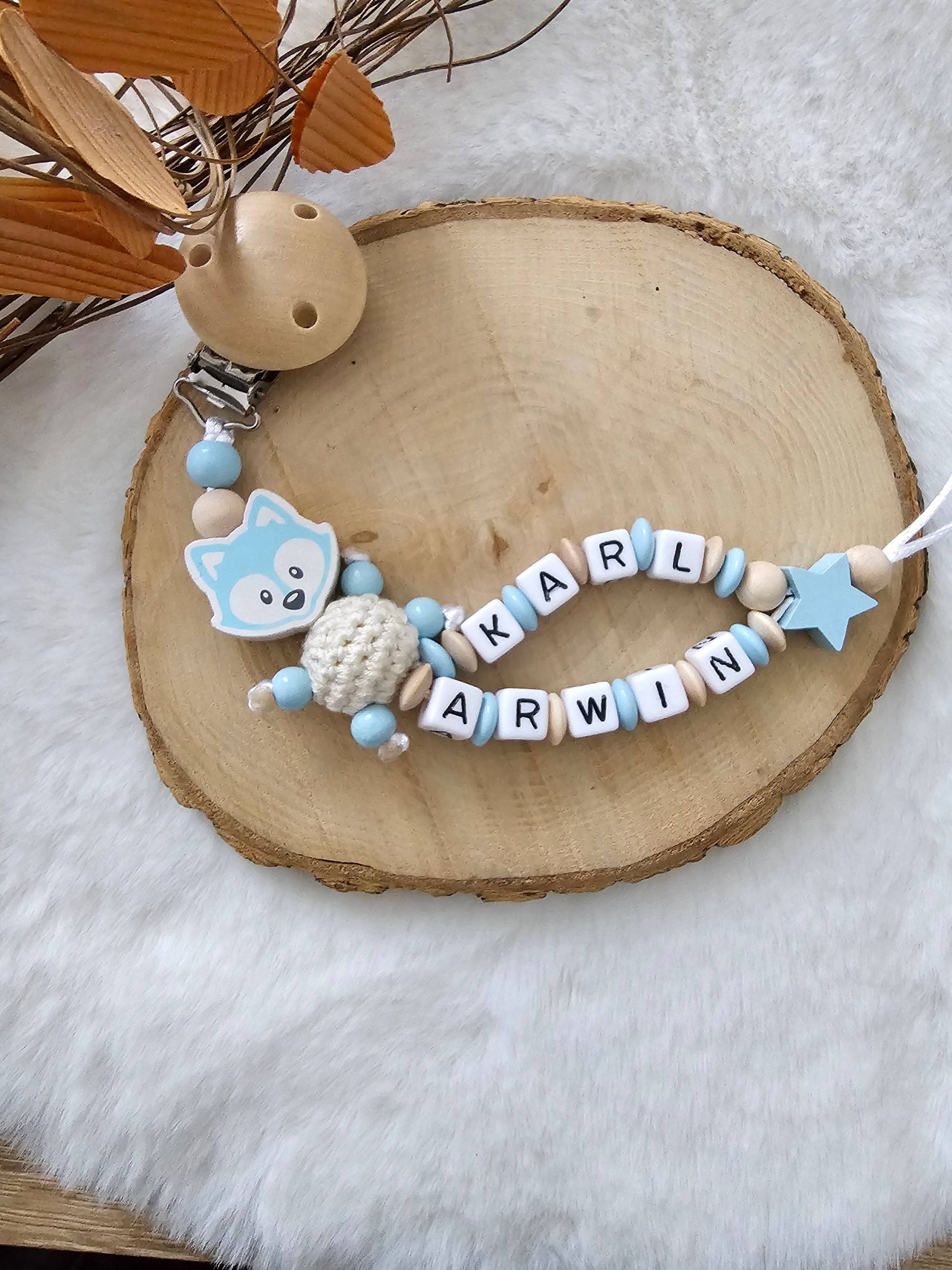 Schnullerkette Mit Doppelnamen, Schnullerkette Fuchs, Personalisierte Schnullerkette, Nuckelkette Schnullerkette Mit Doppelnamen, Schnullerkette Fuchs, Personalisierte Schnullerkette, Nuckelkette von SchnullerkettenHaSi