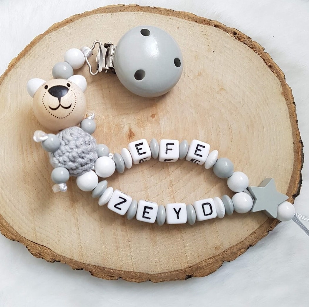 Schnullerkette Mit Doppelnamen Bär | Babygeschenke Zur Geburt Schnullerkette Mit Doppelnamen Bär | Babygeschenke Zur Geburt von SchnullerkettenHaSi