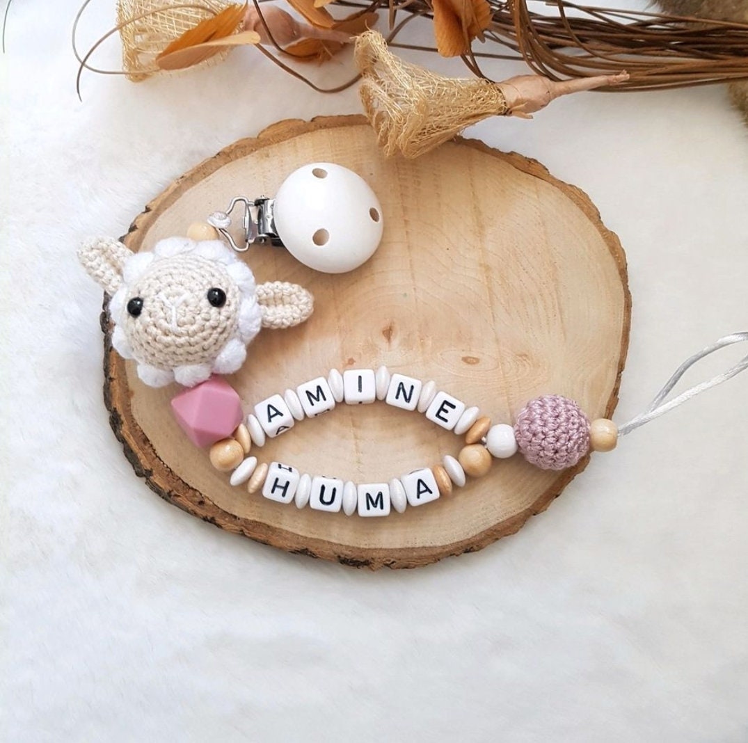 Schnullerkette Mit Doppelnamen Schaf Mädchen Schnullerkette Mit Doppelnamen Schaf Mädchen von SchnullerkettenHaSi