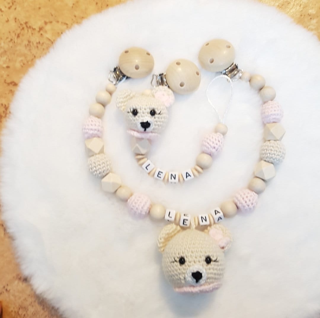 Schnullerkette Mit Namen | Kinderwagenkette Bär Gehäkelt Babygeschenke Geschenke Zur Geburt Schnullerkette Mit Namen | Kinderwagenkette Bär Gehäkelt Babygeschenke Geschenke Zur Geburt von SchnullerkettenHaSi