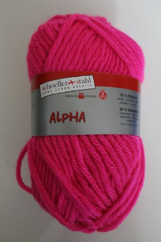 Alpha Schoeller + Stahl Schurwolle 50 g Farbe 40-neonpink von Schoeller&Stahl