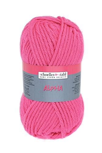 Alpha Schoeller + Stahl Schurwolle 50 g Farbe 40-neonpink von Schoeller und Stahl