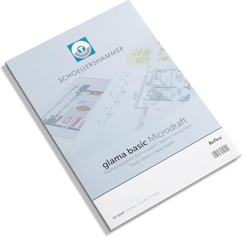 Honsell 25062 - Schoellershammer Glama Microdraft hochtransparentes Zeichenpapier, DIN A2 Block mit 50 Blatt, 80 – 85 g/m², für technische Zeichnungen, Skizzen mit Bleistift, Filzstift, Tusche Honsell 25062 - Schoellershammer Glama Microdraft hochtransparentes Zeichenpapier, DIN A2 Block mit 50 Blatt, 80 – 85 g/m², für technische Zeichnungen, Skizzen mit Bleistift, Filzstift, Tusche von Schoellershammer