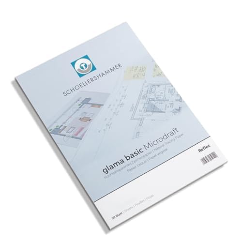 Honsell 25508 - Schoellershammer Glama Microdraft hochtransparentes Zeichenpapier, DIN A4 Block mit 50 Blatt, 90 – 95 g/m², für technische Zeichnungen, Skizzen mit Bleistift, Filzstift, Tusche Honsell 25508 - Schoellershammer Glama Microdraft hochtransparentes Zeichenpapier, DIN A4 Block mit 50 Blatt, 90 – 95 g/m², für technische Zeichnungen, Skizzen mit Bleistift, Filzstift, Tusche von Schoellershammer