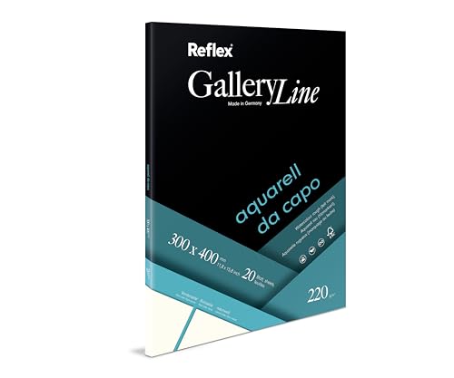 Reflex Aquarellpapier Da Capo, 30x40cm, 220 g/m², Block mit 20 Blatt, VF5004237 von Reflex