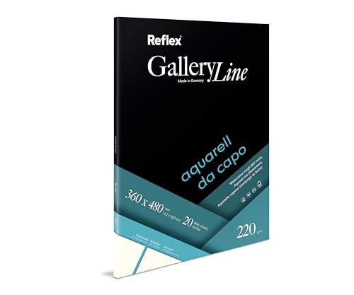 Schoellershammer Aquarellpapier Da Capo, 36x48cm, 220 g/m², Block mit 20 Blatt von Reflex
