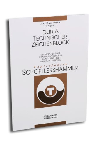 Schoellershammer Weißes Zeichenpapier Duria, Glatt, A4, 200 g/m², 20 Blatt, VF5003365 von Schoellershammer