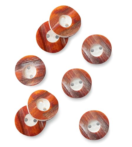 Schöneberger Trachten Couture Original Hornknöpfe, Lederhosen Knöpfe, 2-Loch Trachtenknöpfe - 4x/8x/12x div Farben & Durchmesser (Havanna Braun, 18mm / 8x Knöpfe) von Schöneberger Trachten Couture