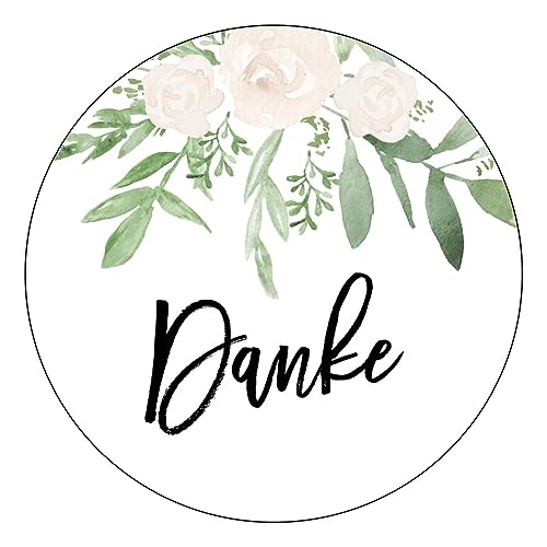 Schokoladenseite 48 x Aufkleber Danke - 40 mm, Design Greenery 171420, Sticker geeignet für Hochzeit Gastgeschenk Taufe Kommunion Geburtstag Feste Geschenke Schokoladenseite 48 x Aufkleber Danke - 40 mm, Design Greenery 171420, Sticker geeignet für Hochzeit Gastgeschenk Taufe Kommunion Geburtstag Feste Geschenke von Schokoladenseite