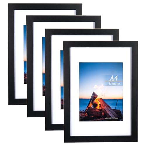 A4-Rahmen, schwarzer Holz-Bilderrahmen, A4, mit Passepartout, A4-Rahmen, A4-Bilderrahmen, A4-Posterrahmen, A4-Zertifikatrahmen, freistehend und wandmontierbar, schwarzer Rahmen A4-Rahmen, schwarzer Holz-Bilderrahmen, A4, mit Passepartout, A4-Rahmen, A4-Bilderrahmen, A4-Posterrahmen, A4-Zertifikatrahmen, freistehend und wandmontierbar, schwarzer Rahmen von Scholartree